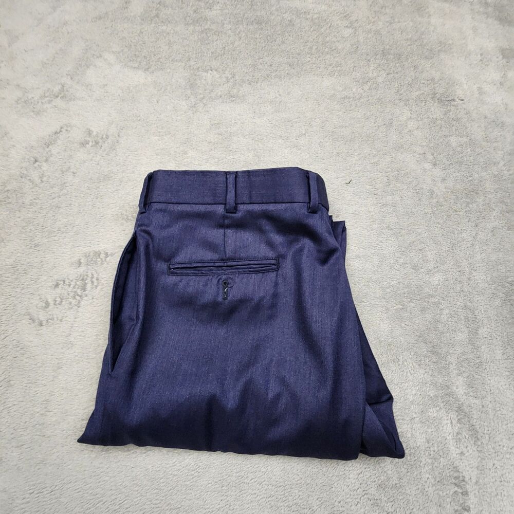 Brooks Brothers Regent Mens 37 Blue Slacks Flat Front Cuffed Hem Dress Pants